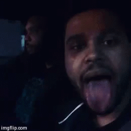 the weeknd with his tongue out